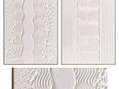 Plaster Two Photo Frame 460 Low-poly 3D model