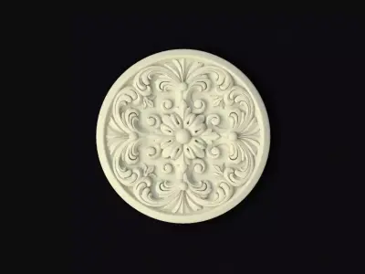rosette ornately carved plate 3D model