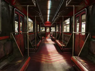 Subway Car Interior 3D model