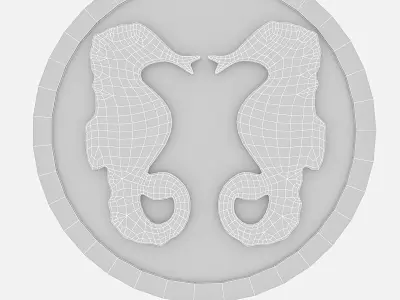 seahorse relief table 02 Low-poly 3D model