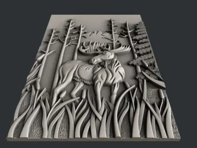 3d STL models for CNC router Moose 3D model