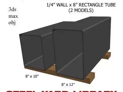 1 4in Wall x8in Rectangle Tube 3D model