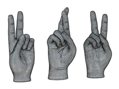 Sculpture Hands Sign 3 3D model