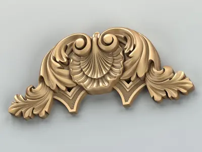 Carved decor central 044 3D model