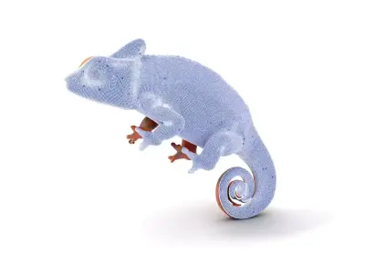 Vibrant Chameleon model pack Low-poly 3D model