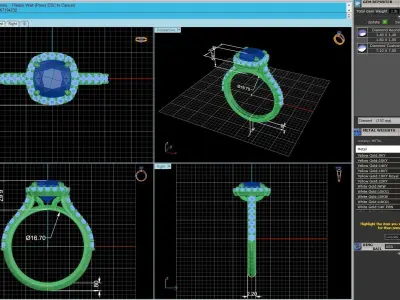 Women Diamond Fashion Ring R2 3D print model