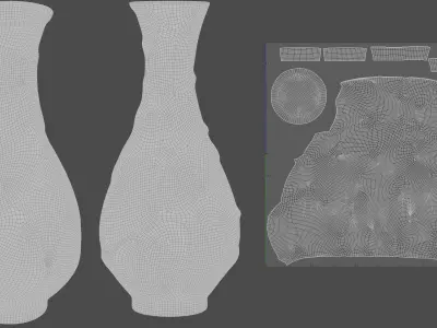 Decorative vase Low-poly 3D model 5