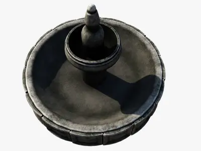 Medieval Fountain 3D Model Low-poly 3D model