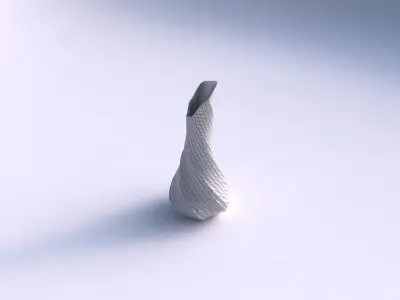 Vase twisted top bent hexagon 2 with twisted diagonal grid pl... 3D print model