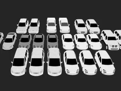 Vehicle pack Low-poly 3D model