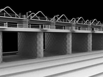ROAD  RAILWAY  BRIDGE 3D model