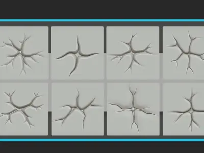 Stylized alpha stone and cracks 3D model