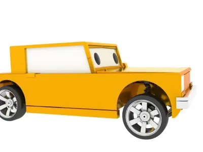 cartoon car rig model 3D model