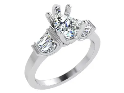3 Stone Ring 4162 3D print model