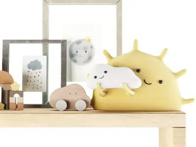 Kids Room Shelf Decoration 018 3D model
