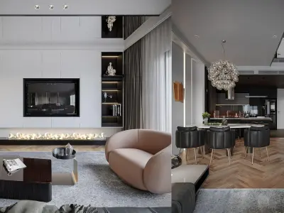 Living Kitchen Collection 2 of Titan 6 - 4 Models 3D model