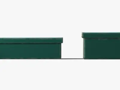 Box Green Metal Set Low-poly 3D model