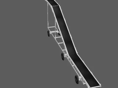 Mobile Conveyor Belt 3D Model Industrial Material Handling Low-poly 3D model