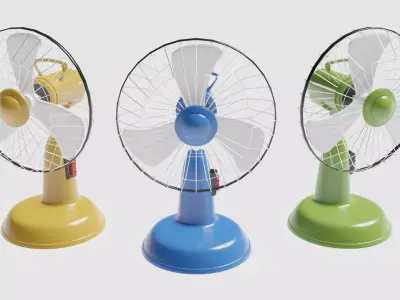 Vintage Fan Low-poly 3D model