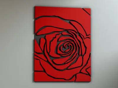 panel flower red Low-poly 3D model