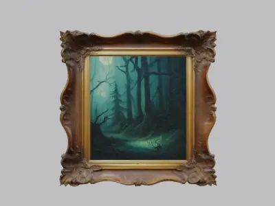 Gothic Horror Paintings with 3 Frame Variations 3D model