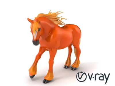 Majestic Horse Sculpture model pack Low-poly 3D model