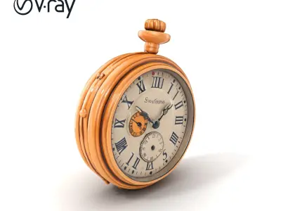 Antique Pocket Watch Intricate Metalwork Model Pack Low-poly 3D model