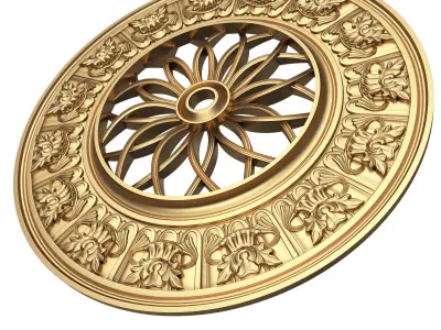 Ceiling Rosette 04 Low-poly 3D model