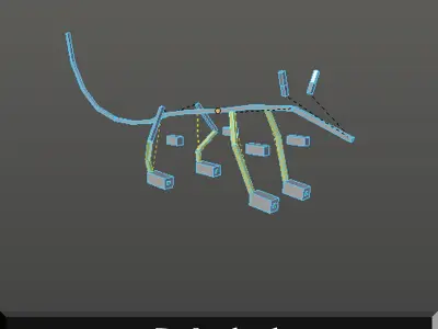 Squirrel on platform Low-poly 3D model