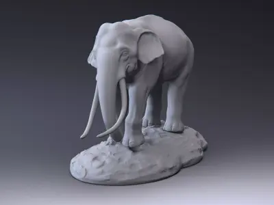 Abstract Asian Elephant Sculpture 3D print model
