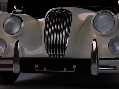 54 Jaguar XK140 2  Low-poly 3D model