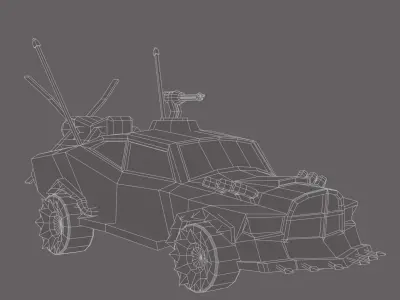 Apocalyptic Racing 3D Model Low Poly 3D Model Low-poly 3D model