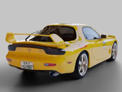 Mazda RX7 FD Keisuke Style Low-poly 3D model