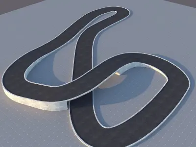  Drift Circuit Race Track v2 Low-poly 3D model