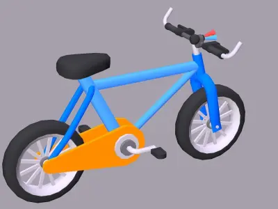 Bicycle Cartoon Low-poly 3D model