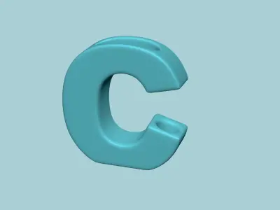 Vase C - Alphabet Vases Collection Letters - STL Printable 3D print model