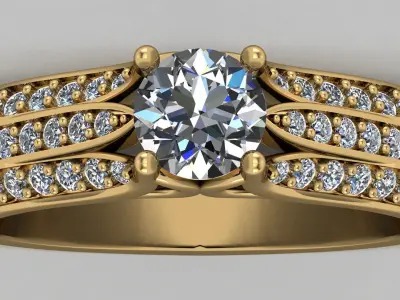 Solitaire Ring A39 3D print model
