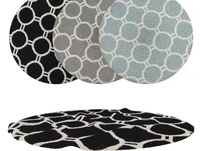 Round Rug Set 78 3D model