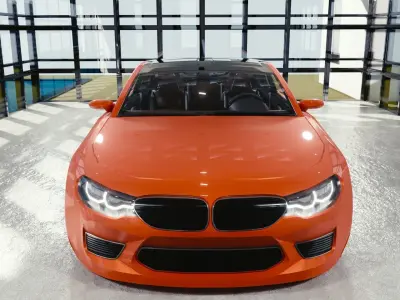 BLENDER EEVEE Brandless Small 2 door hatchback Low-poly 3D model