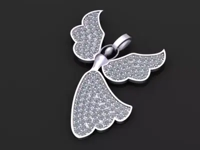 Diamond Angel Pendant 3D print model