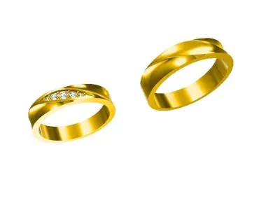 couple band ring for sale 3D print model
