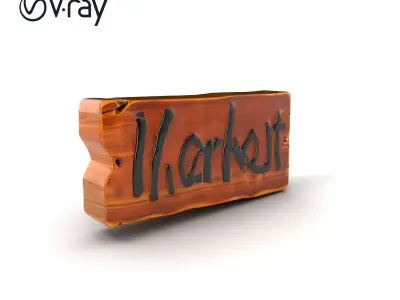 Rustic Handwritten Sign Model Pack Low-poly 3D model