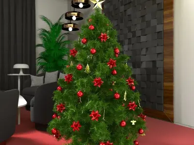 Beautiful Decorated Christmas Tree 3D model