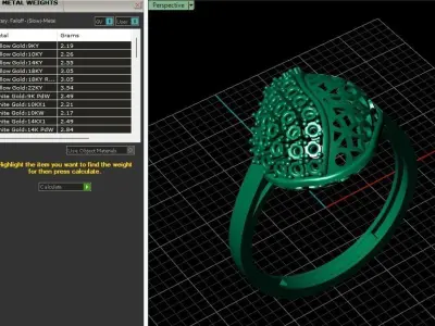 STL 3DM Women Ring Womens Ring Diamonds With Stone Model 3D print model order