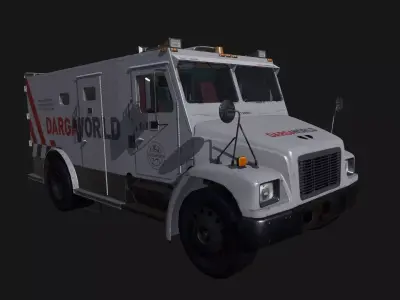 Armored Bank Truck Low-poly 3D model