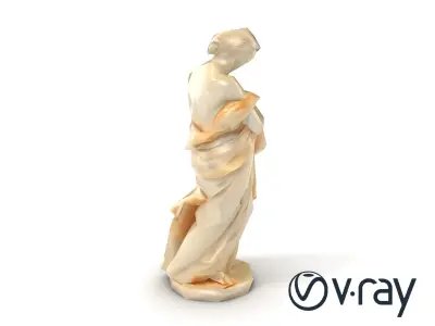 Neoclassical Draped Woman Statue model pack Low-poly 3D model