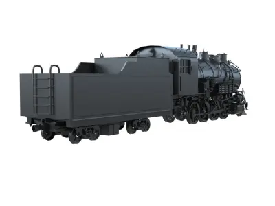 Steam locomotive 3D model old train 3D model