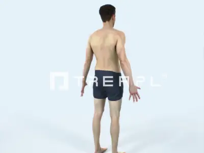 Virtue J Beach Animated Rigged Sports Man Low-poly 3D model