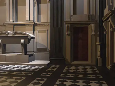 Interior of the New Sacristy of San Lorenzo in Florence Low-poly 3D model