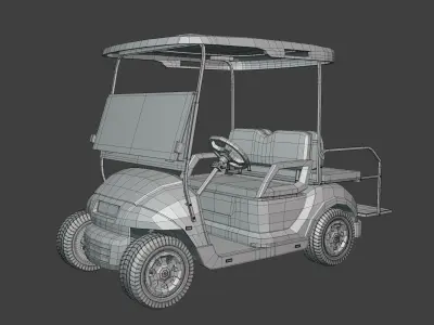 Generic Golf Cart - Electric Sport Vehicle - Club Car -- Blender 3D model